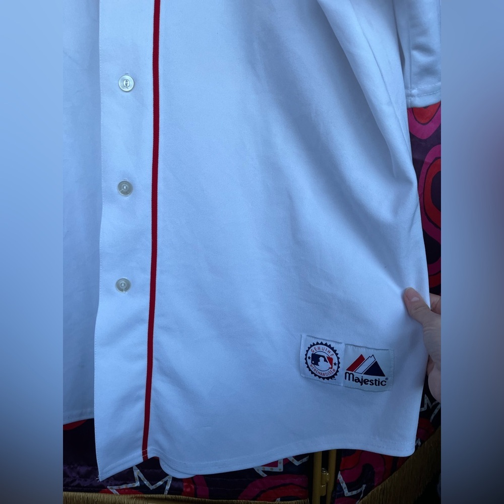 Vintage Majestic Boston Red Sox Keith Foulke 29 White Jersey Button Rare MLB USA - Picture 10 of 14